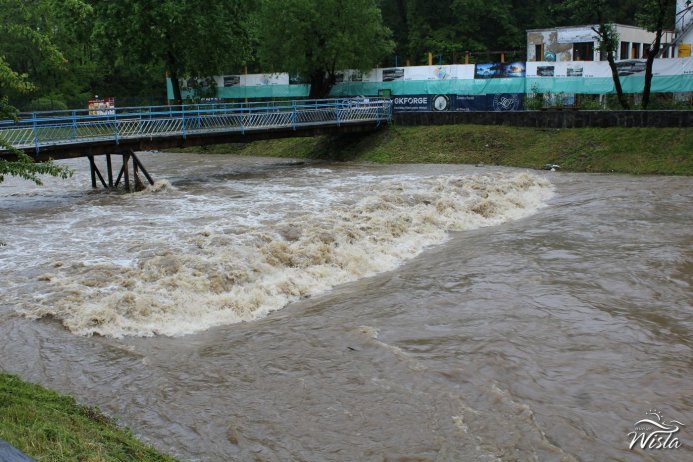 Poziom rzeki Wisła w centrum miasta